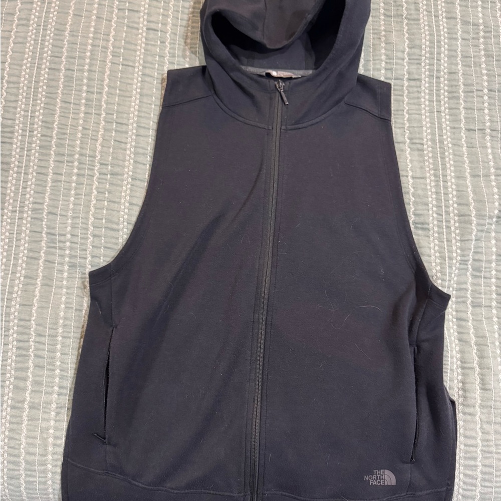 The North Face Black Zip-Up Vest with hood